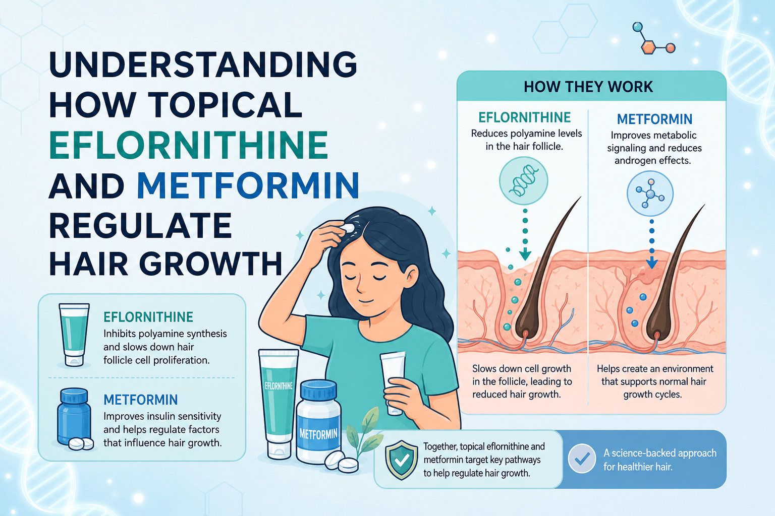 Understanding How Topical Eflornithine and Metformin Regulate Hair Growth