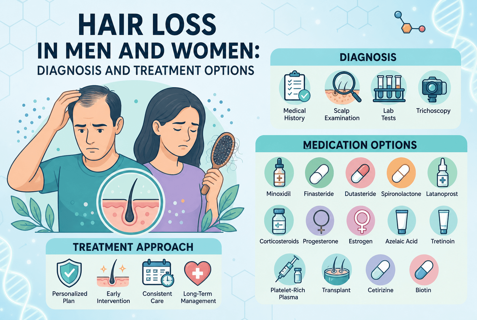 Hair Loss in Men and Women: Diagnosis and Treatment Options